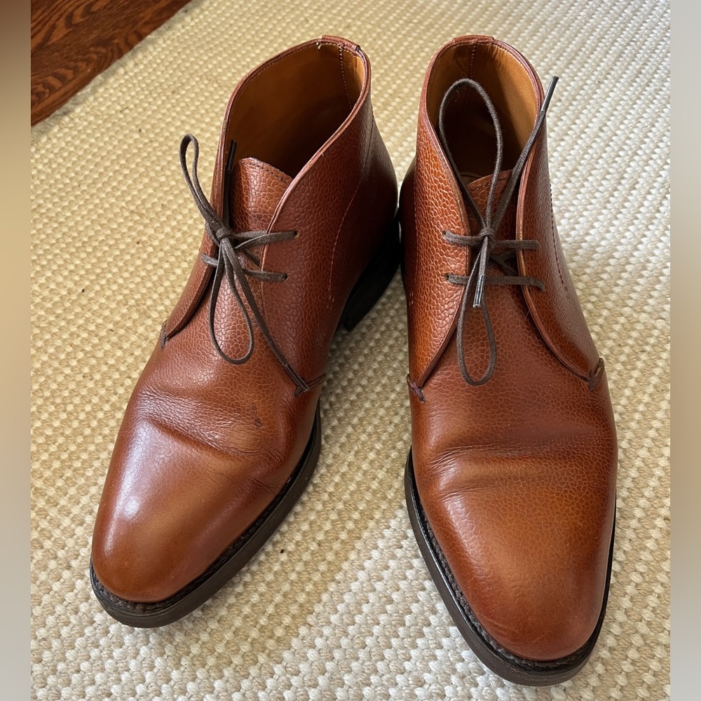 Cobbler Union Men's Brown Leather Dress Chukka Boots US Size 7, UK 6, EU 40